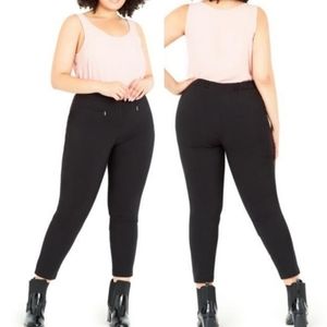 NWT Evans Black Curve Fit Bengaline Tapered Trouser in Black